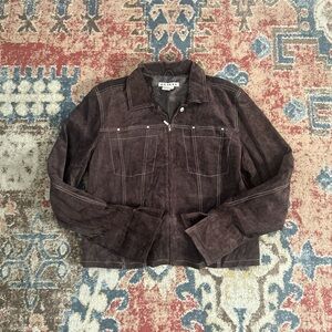 Brown suede Y2K jacket